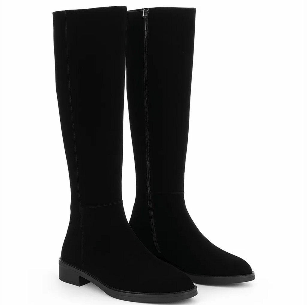 Fitted Low Heel Knee High Boots