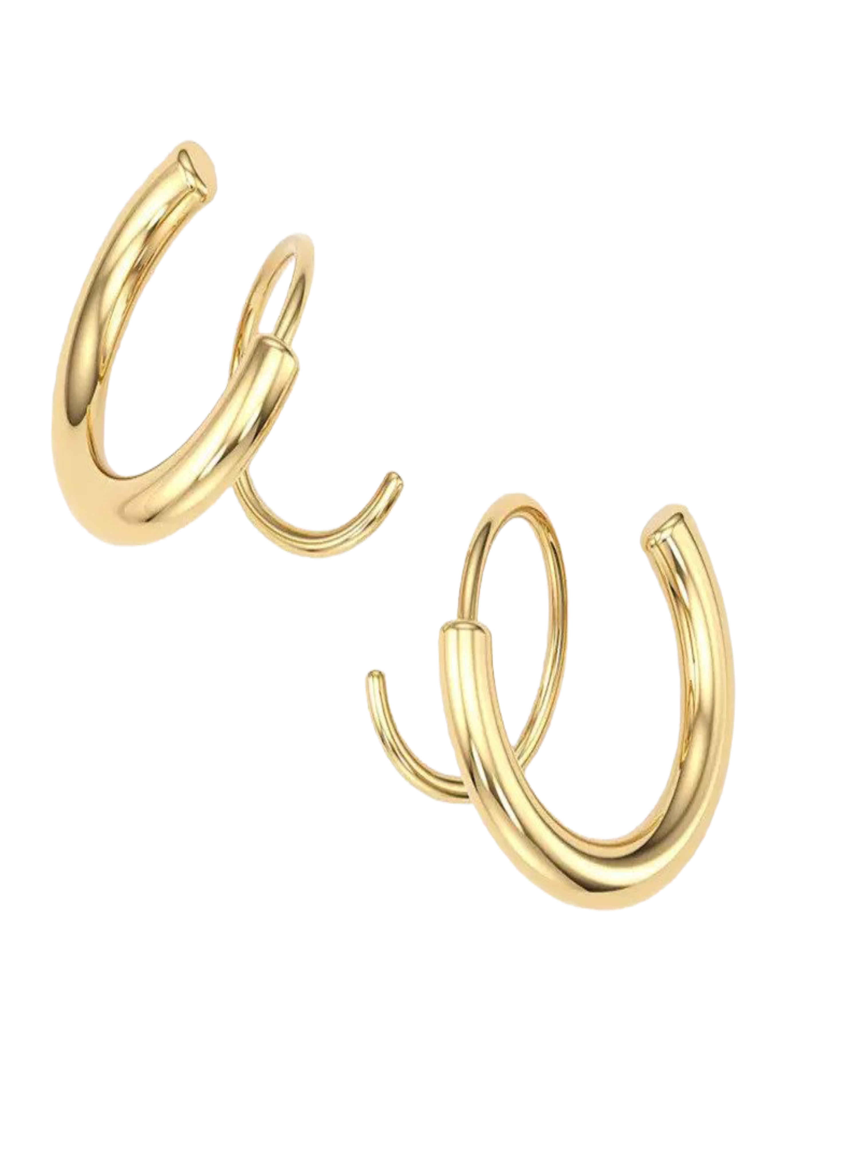 Chunky Gold Spiral Hoop Earrings
