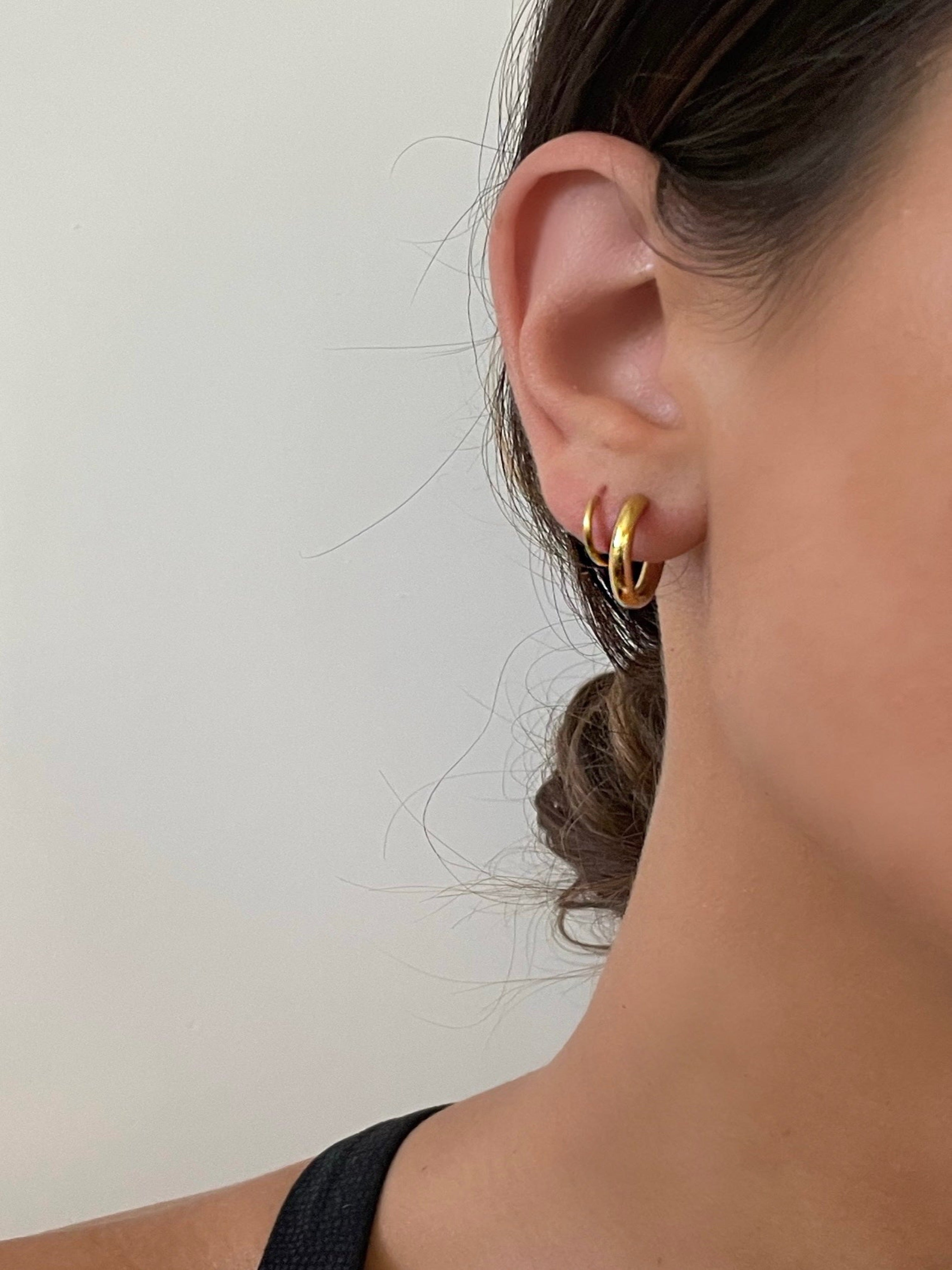 Chunky Gold Spiral Hoop Earrings