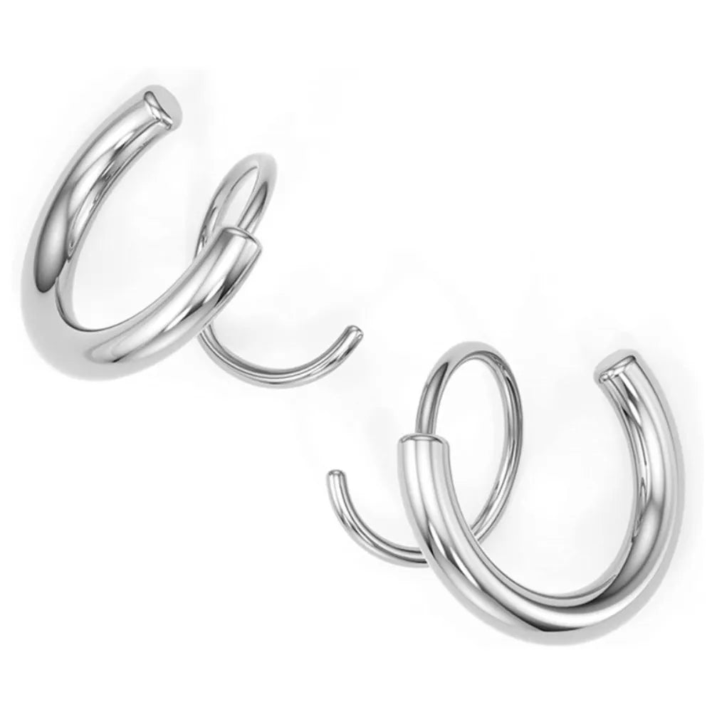 Chunky Gold Spiral Hoop Earrings