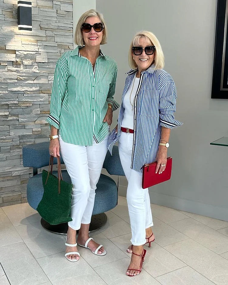 Relaxed Fit Striped Blouse