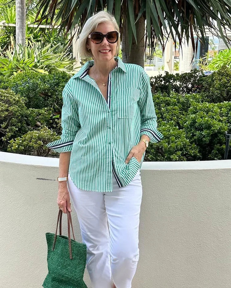 Relaxed Fit Striped Blouse