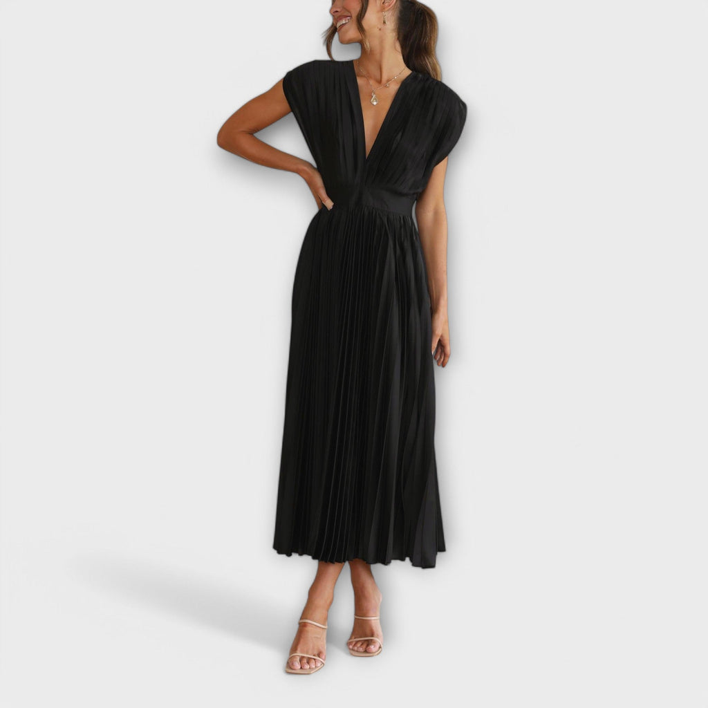 Flowing Pleated Midi Dress