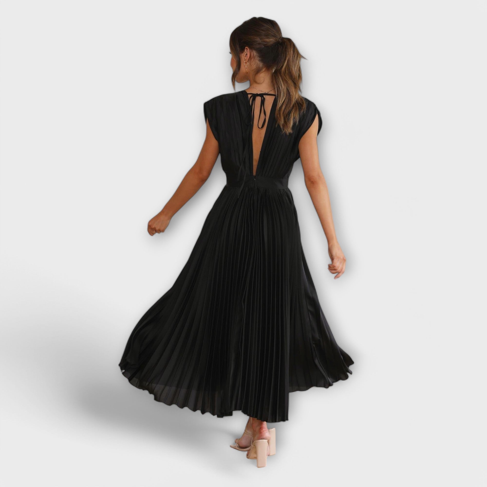 Flowing Pleated Midi Dress