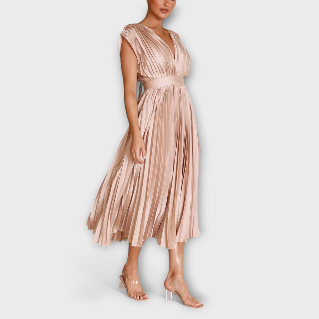 Flowing Pleated Midi Dress