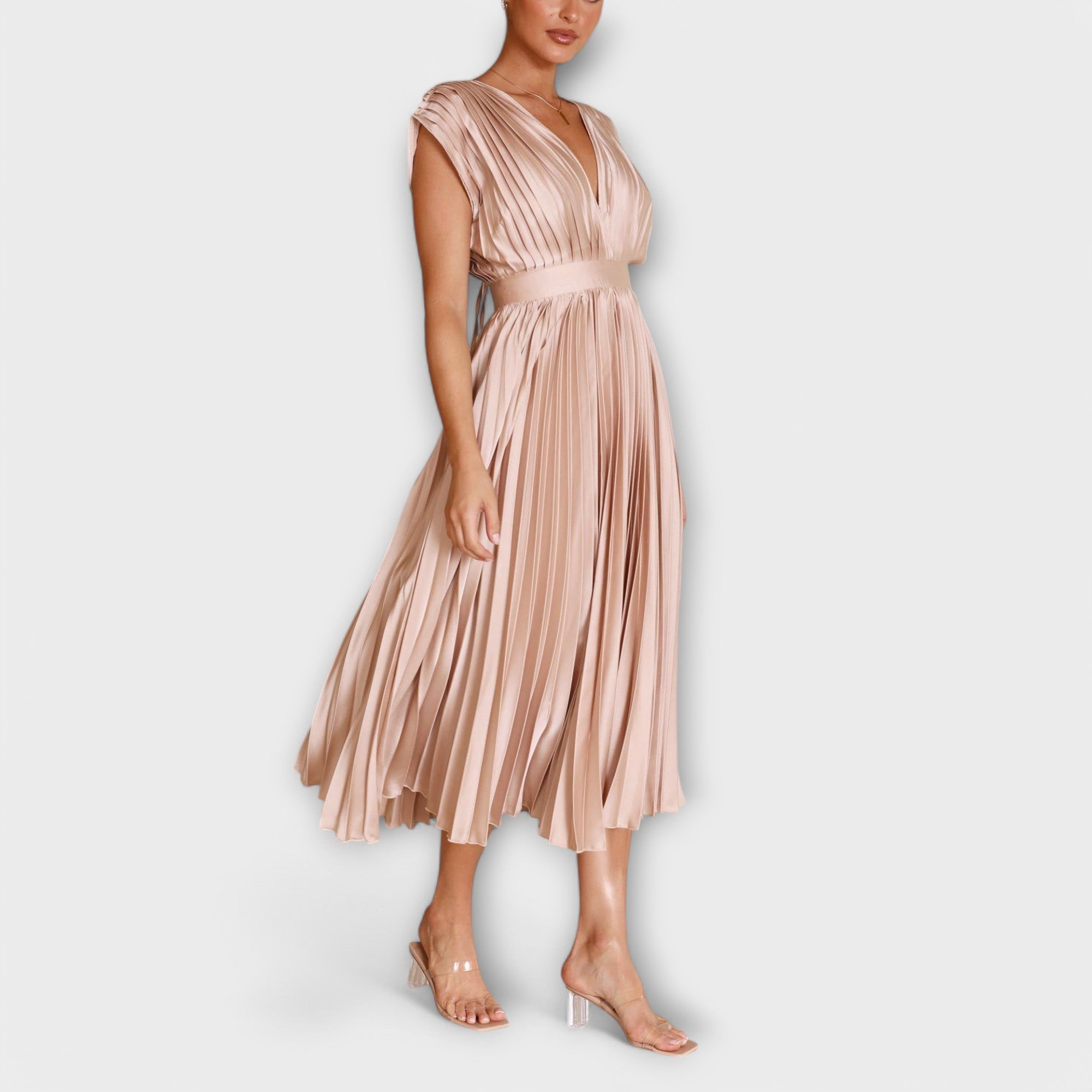 Flowing Pleated Midi Dress