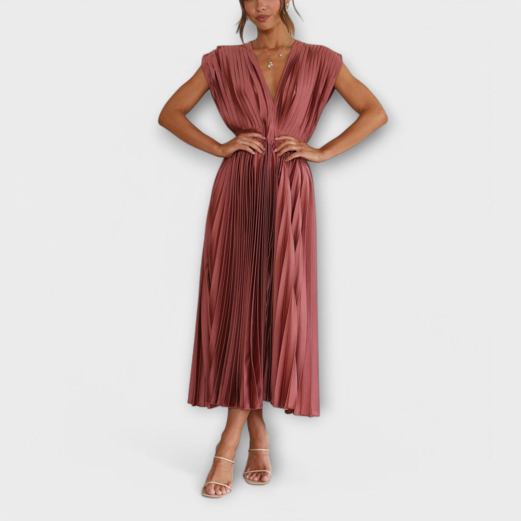 Flowing Pleated Midi Dress