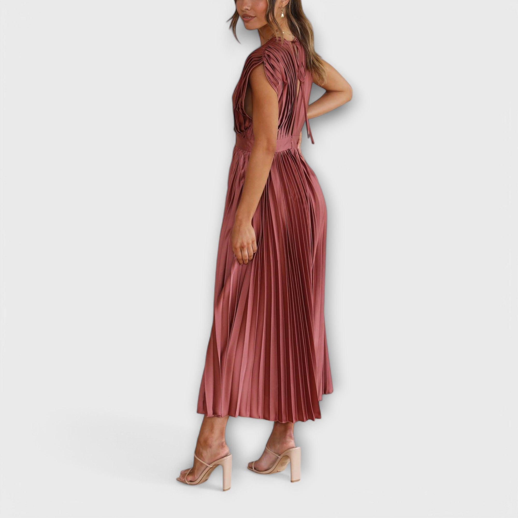 Flowing Pleated Midi Dress