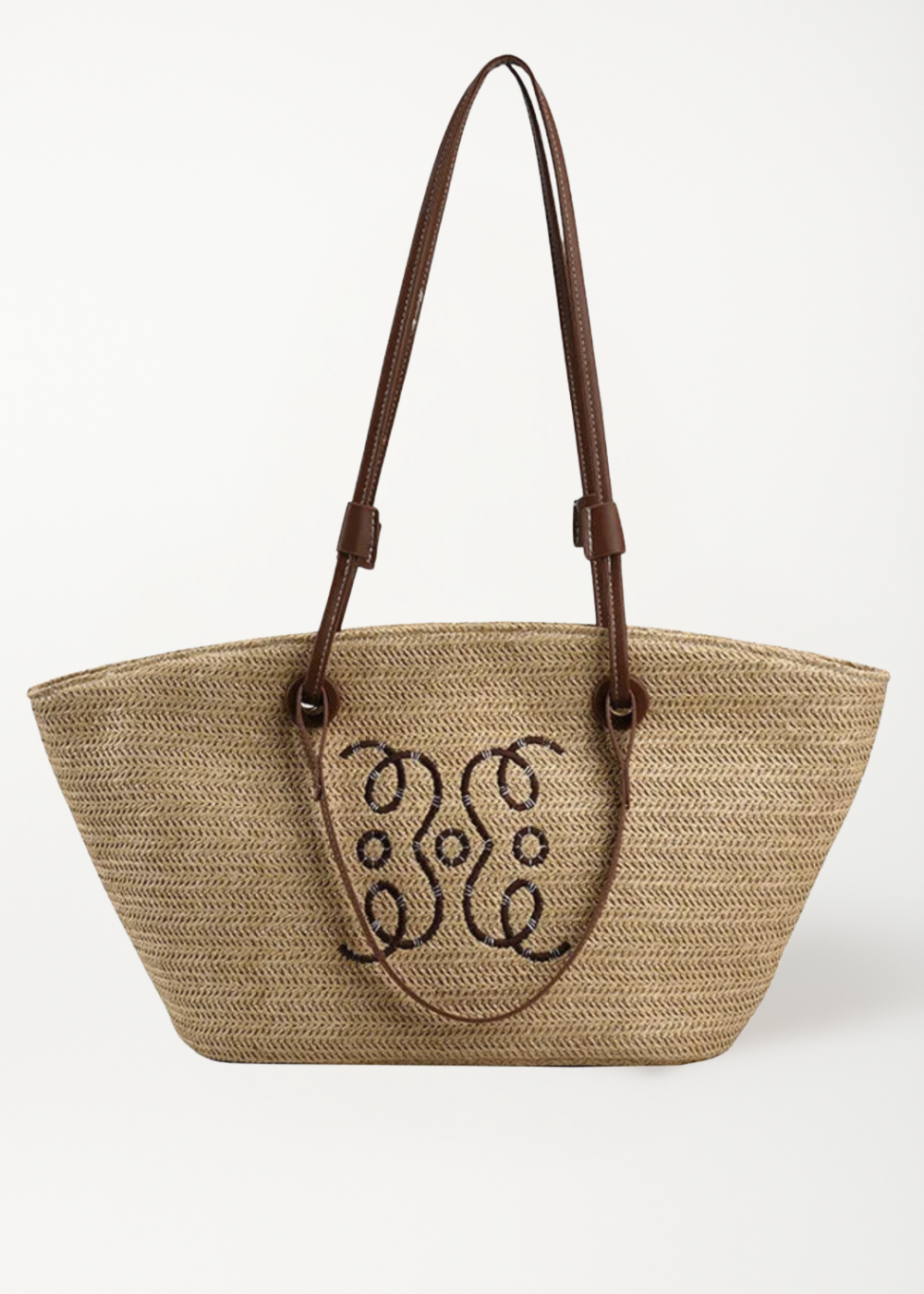 Oversized Straw Beach Tote Bag