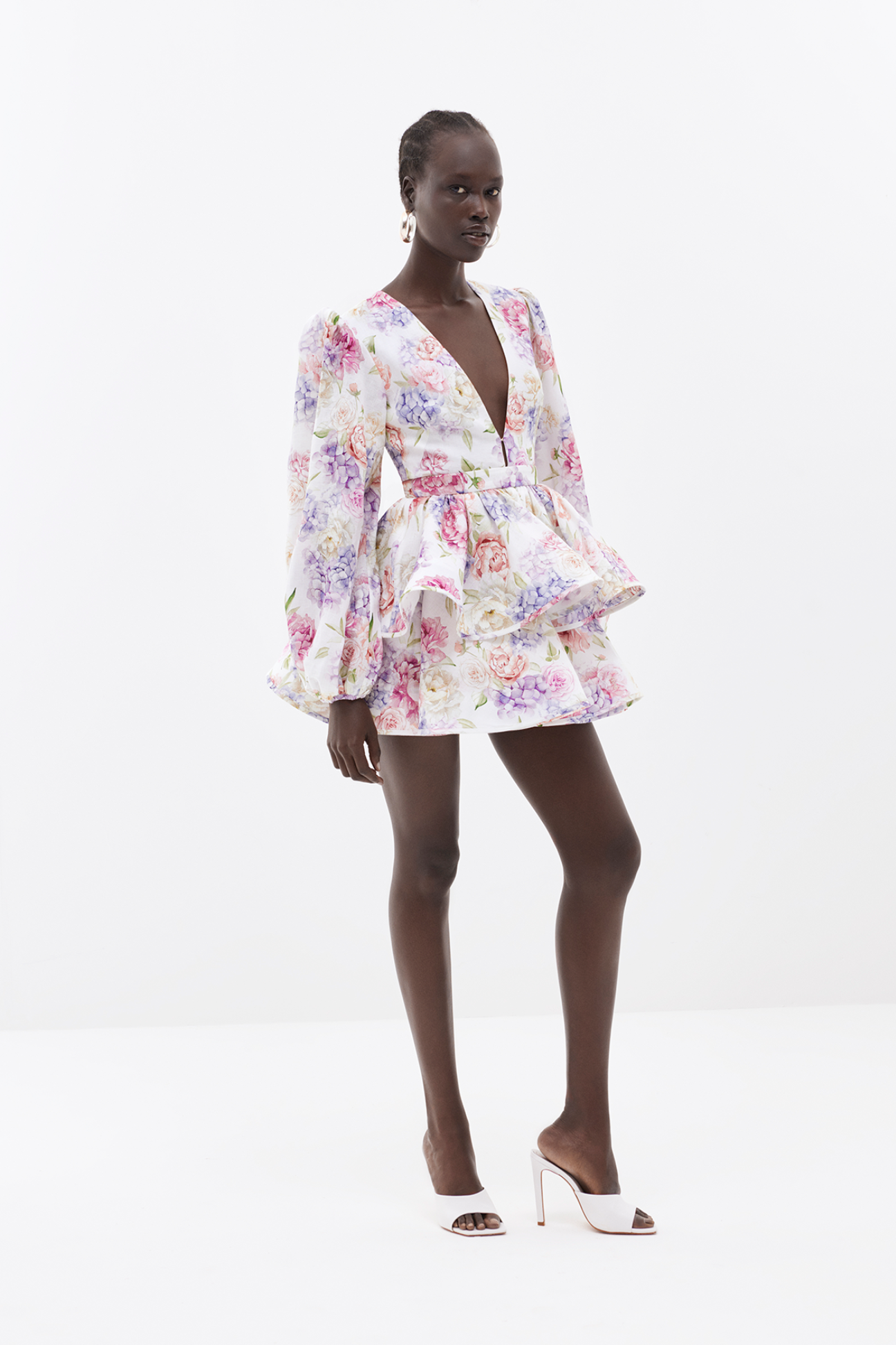 Floral Ruffle Short Summer Dress