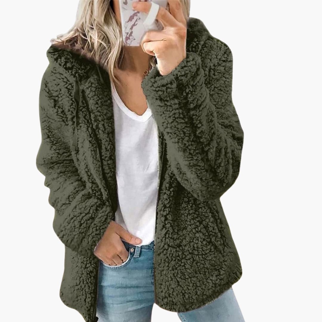 Open Front Relaxed Hooded Sweatshirt