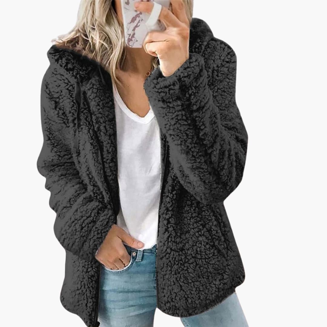 Open Front Relaxed Hooded Sweatshirt