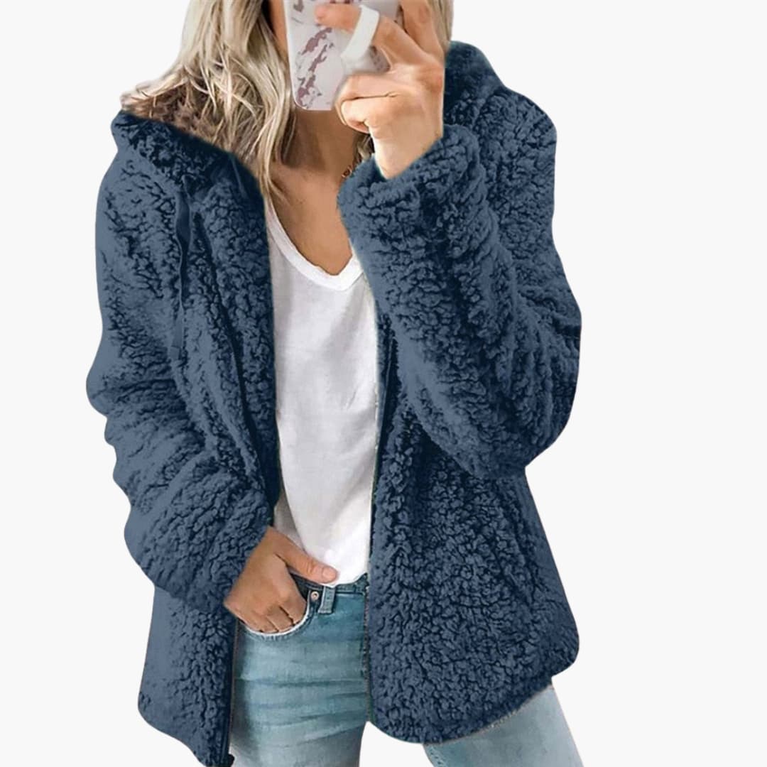 Open Front Relaxed Hooded Sweatshirt