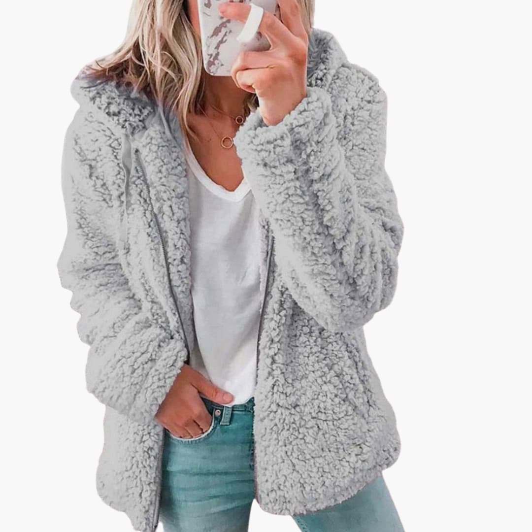 Open Front Relaxed Hooded Sweatshirt