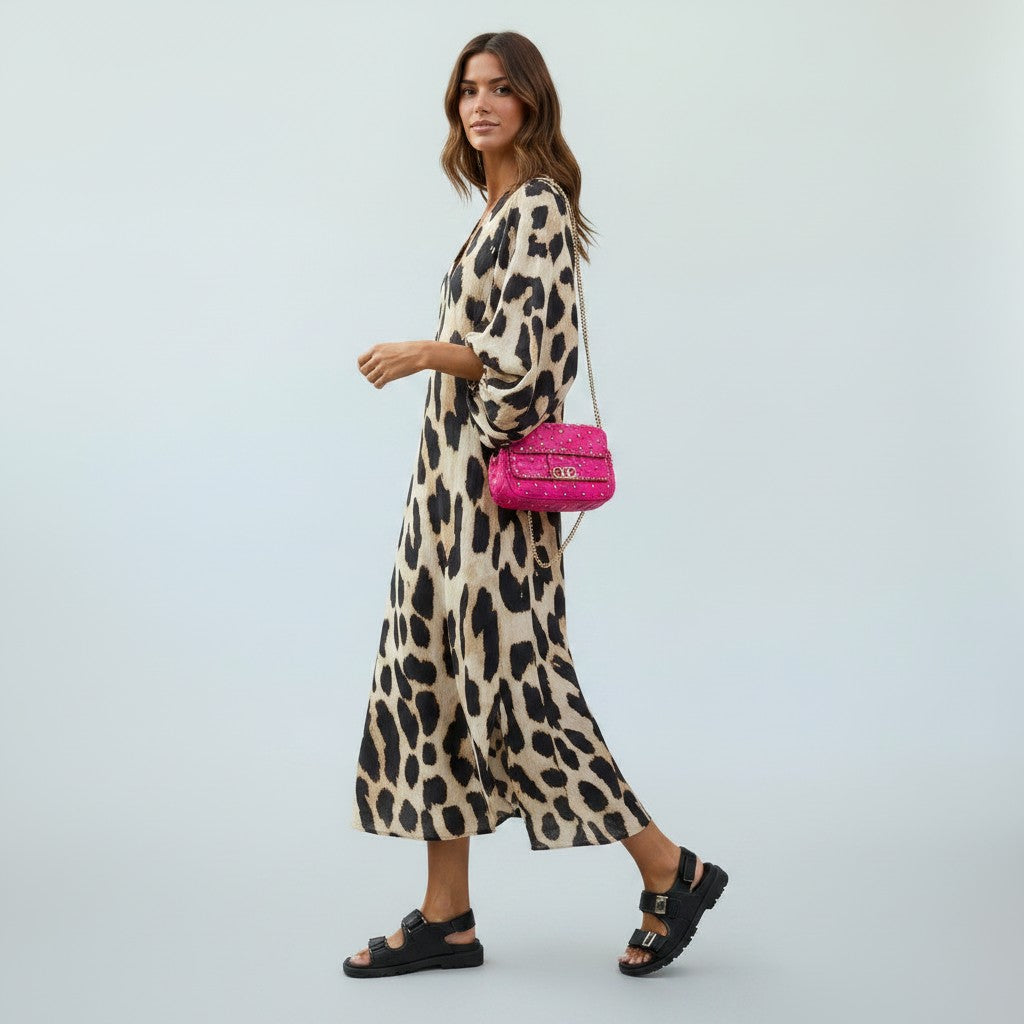Animal Print Midi Dress