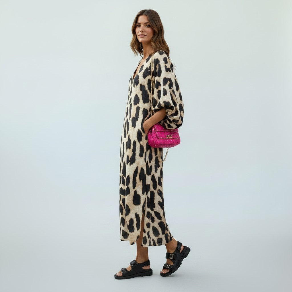 Animal Print Midi Dress