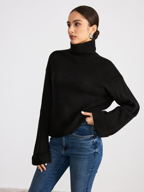 Chunky Ribbed Turtleneck Sweater