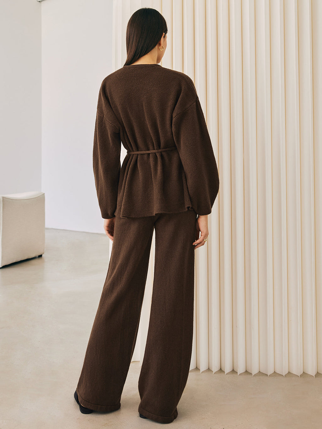 Knit Wrap Sweater Pants Set