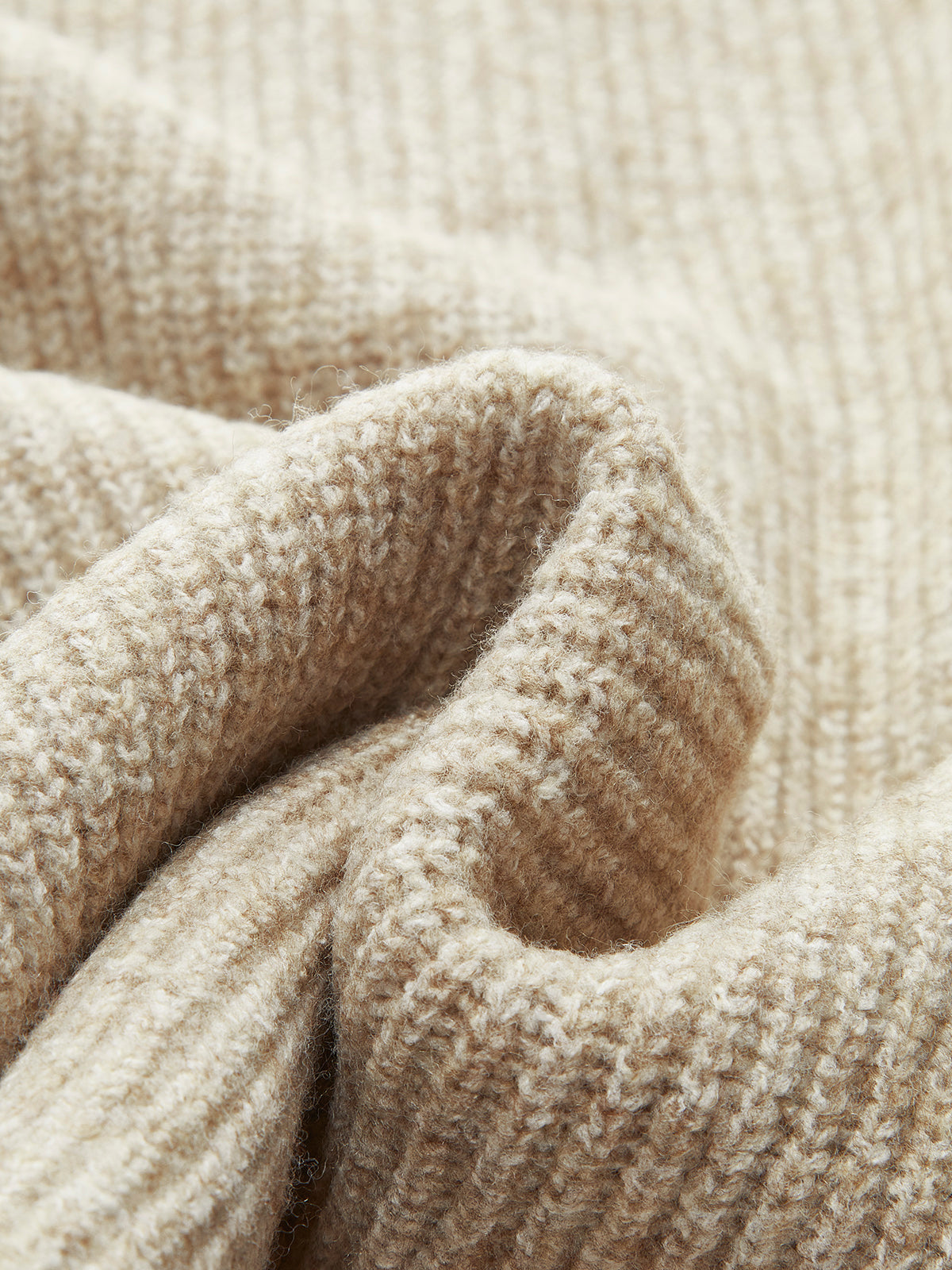 Casual Ribbed Knit Zipper Sweater