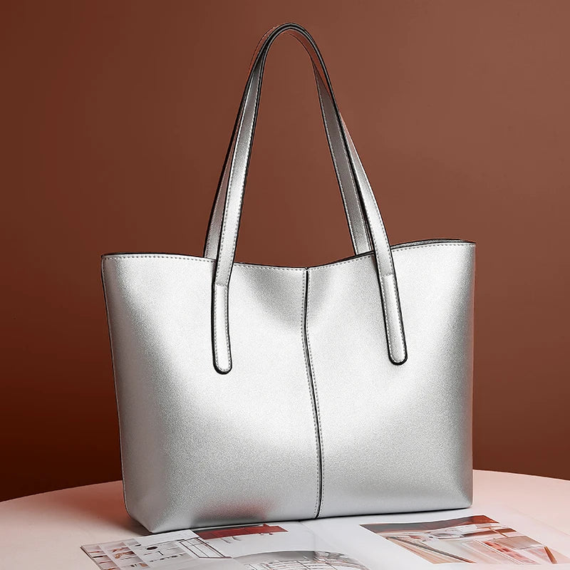Structured Black Minimalist Shoulder Bag