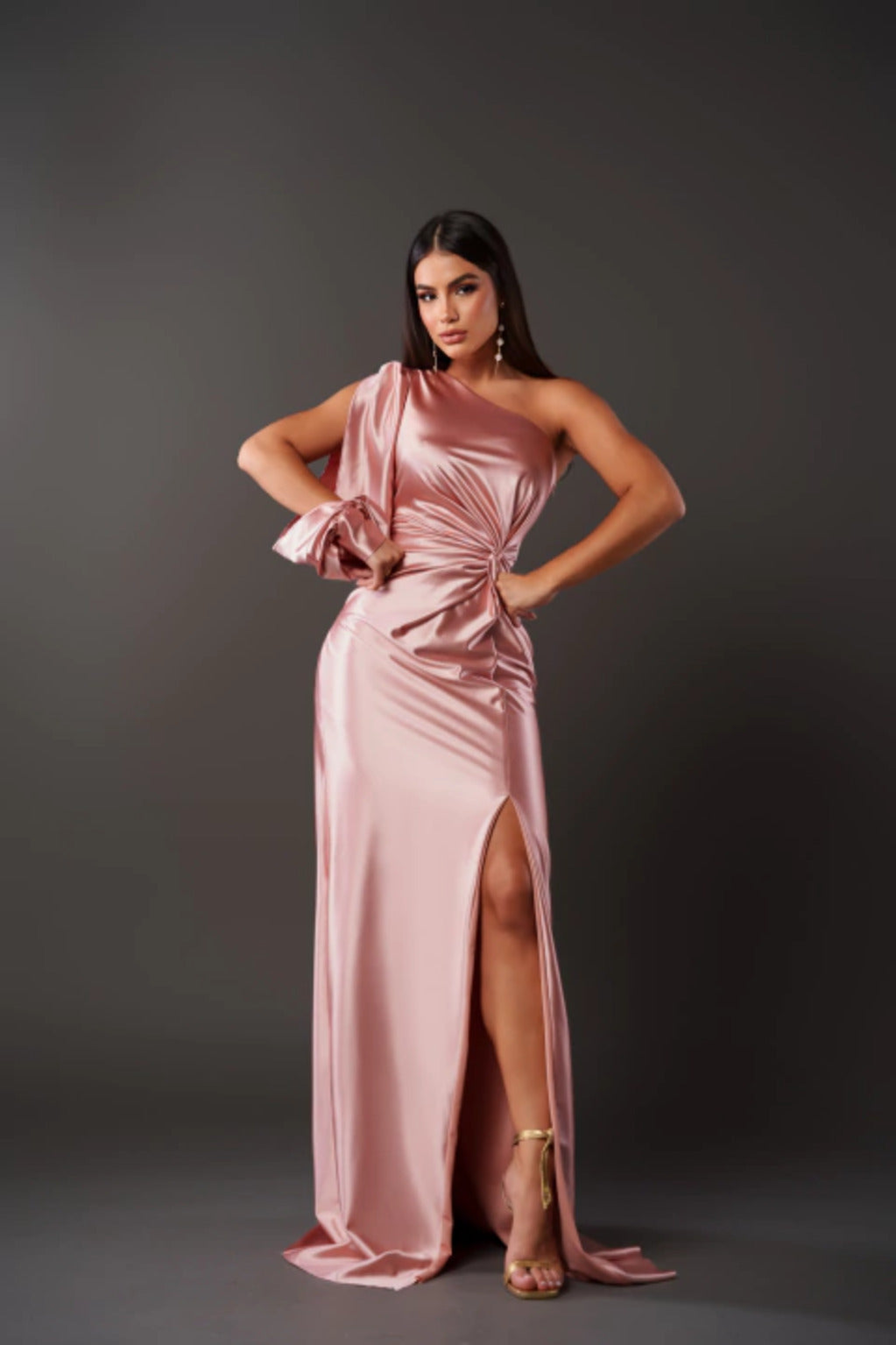 One Shoulder Evening Maxi Dress