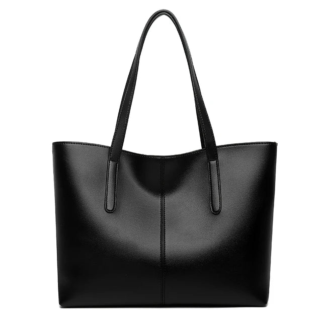 Structured Black Minimalist Shoulder Bag