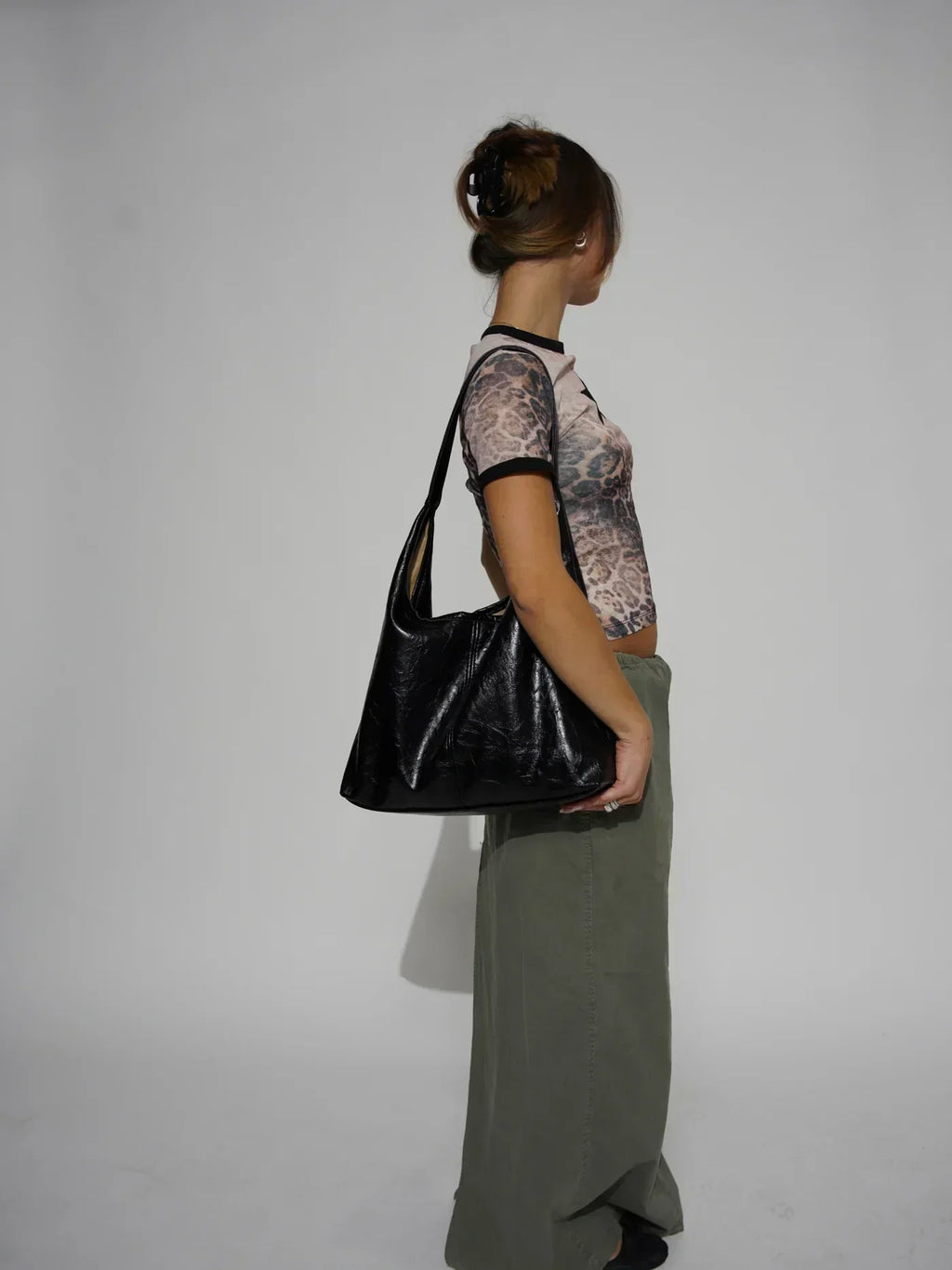 Oversized Vegan Leather Hobo Shoulder Bag