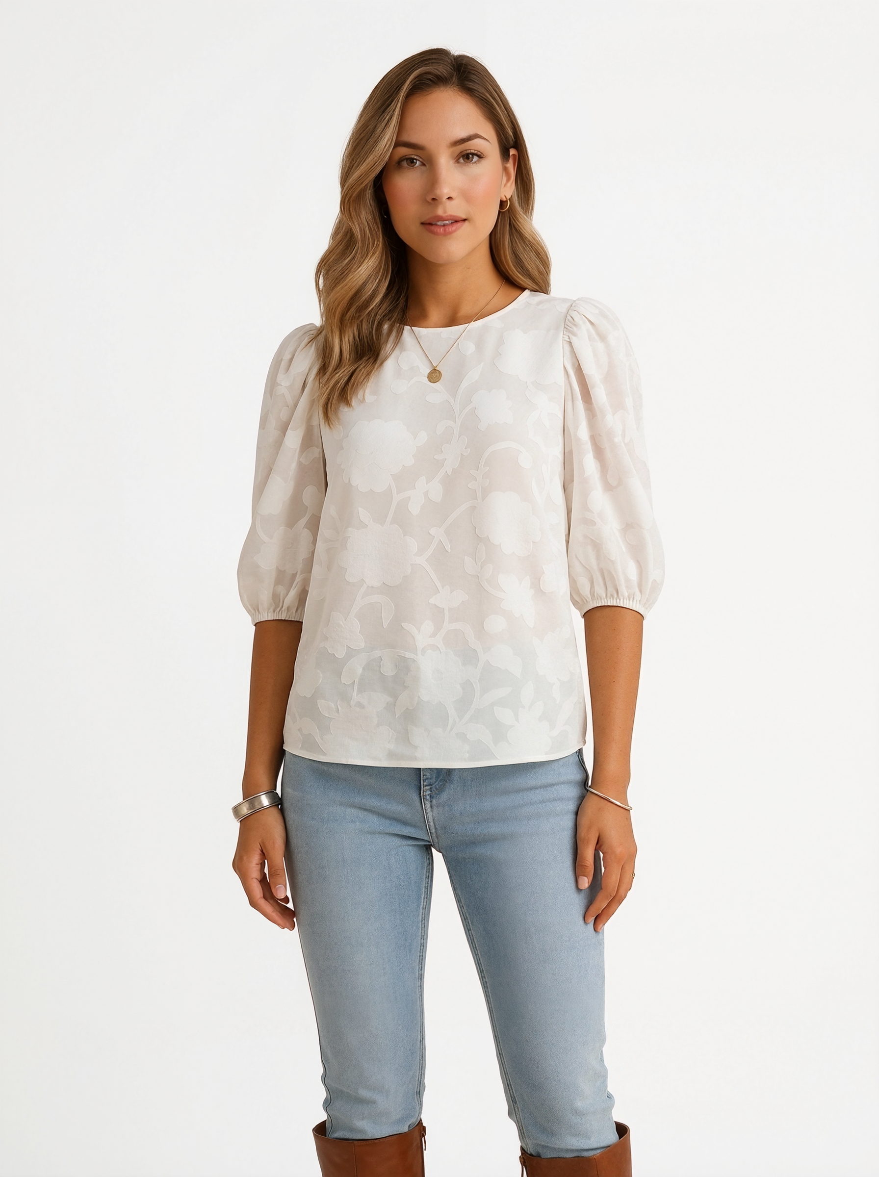 Floral Puff Sleeve Blouse