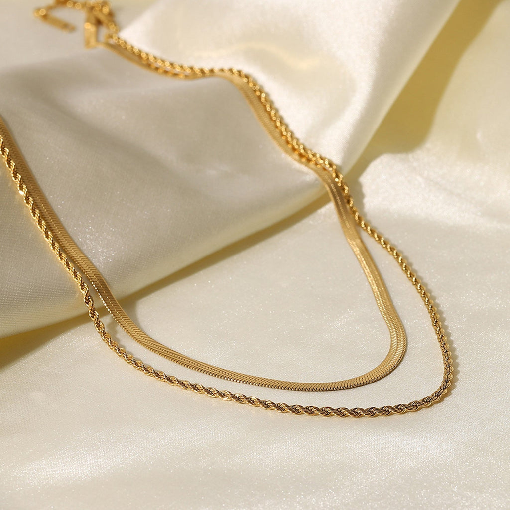 Minimalist Layered Gold Chain Necklace