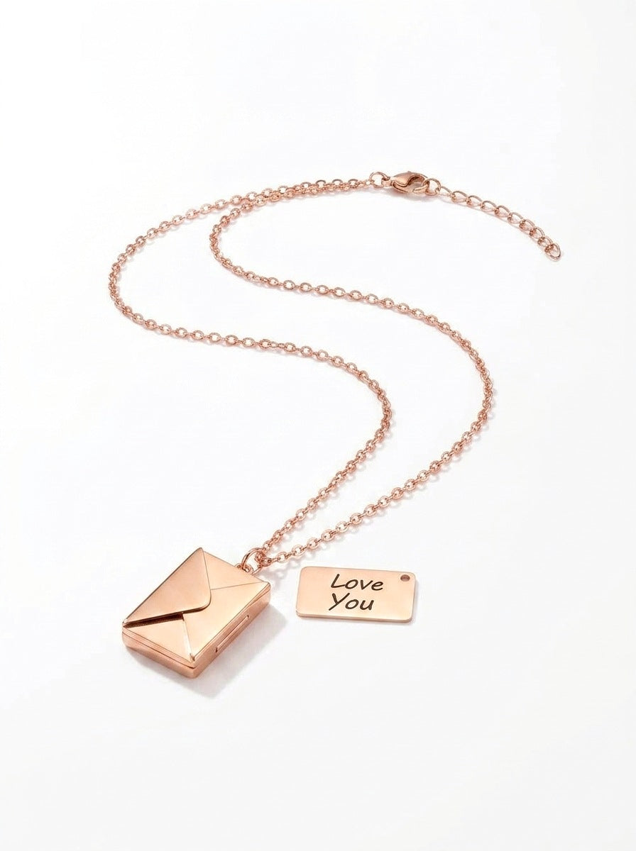 Durable Stainless Steel Love Letter Envelope Necklace