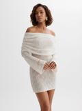 Off-Shoulder Knit Mini Dress