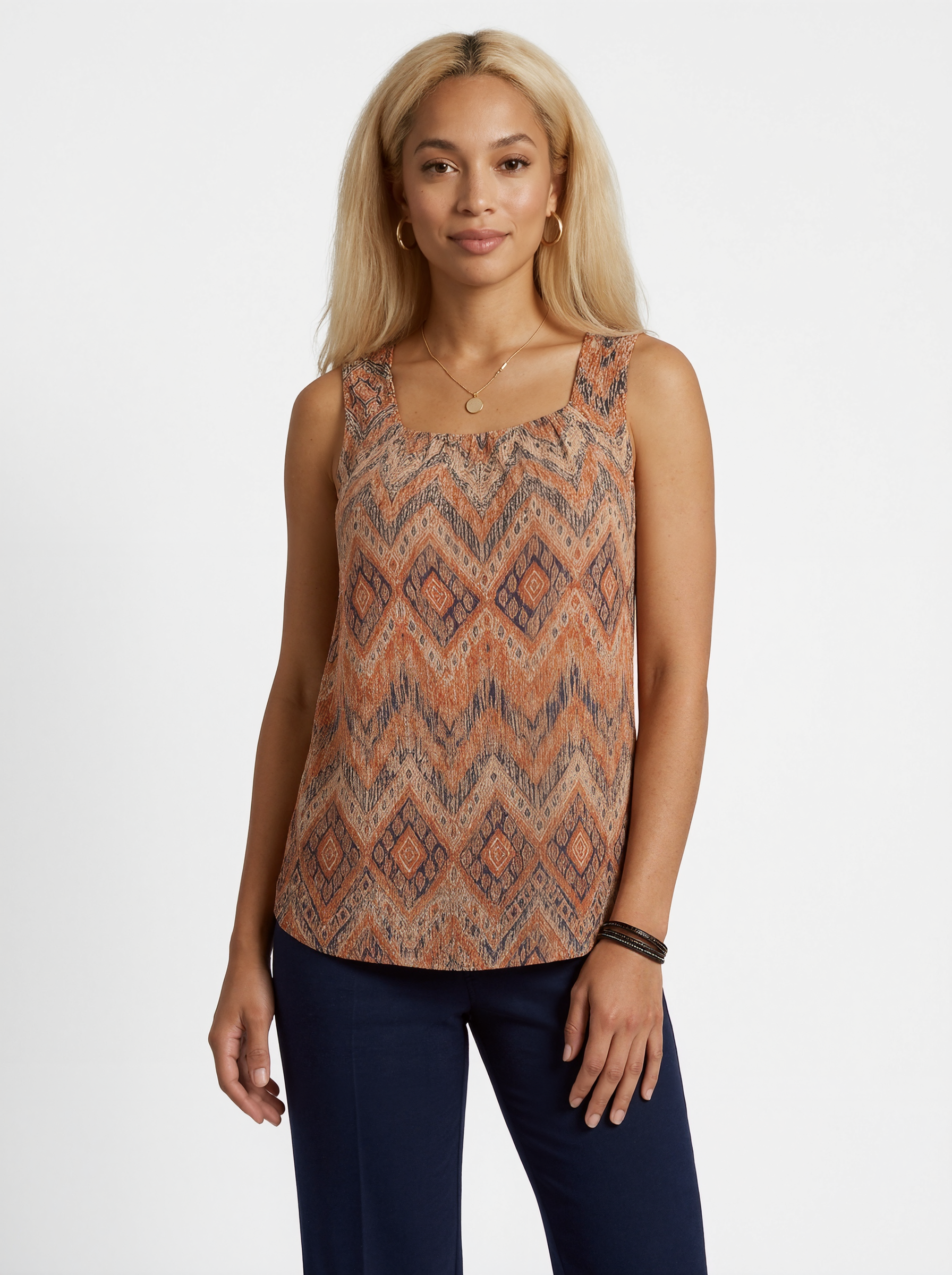 Geometric Print Sleeveless Top
