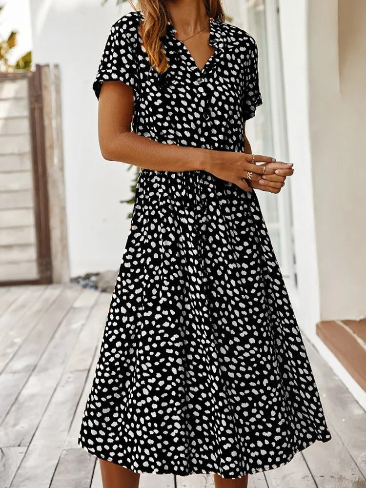Lightweight Spot Midi Dress
