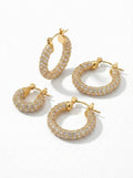Chunky Pavé Zirconia Hoop Earrings