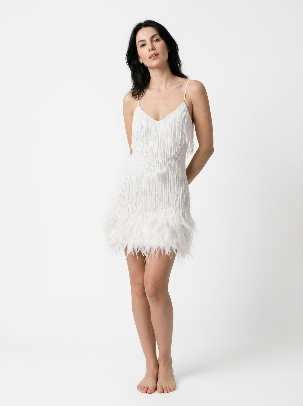Fringe Feather Mini Dress
