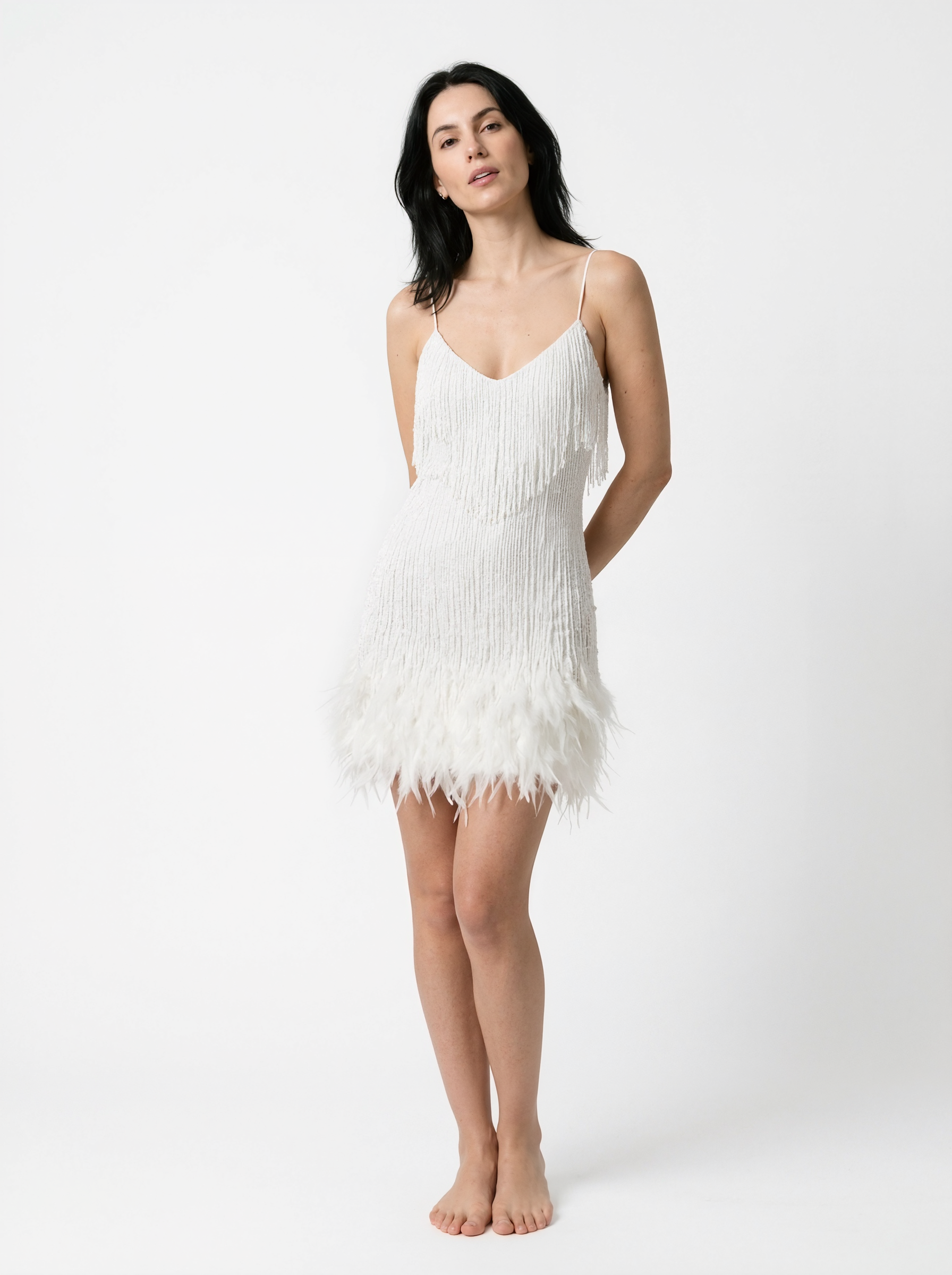 Fringe Feather Mini Dress