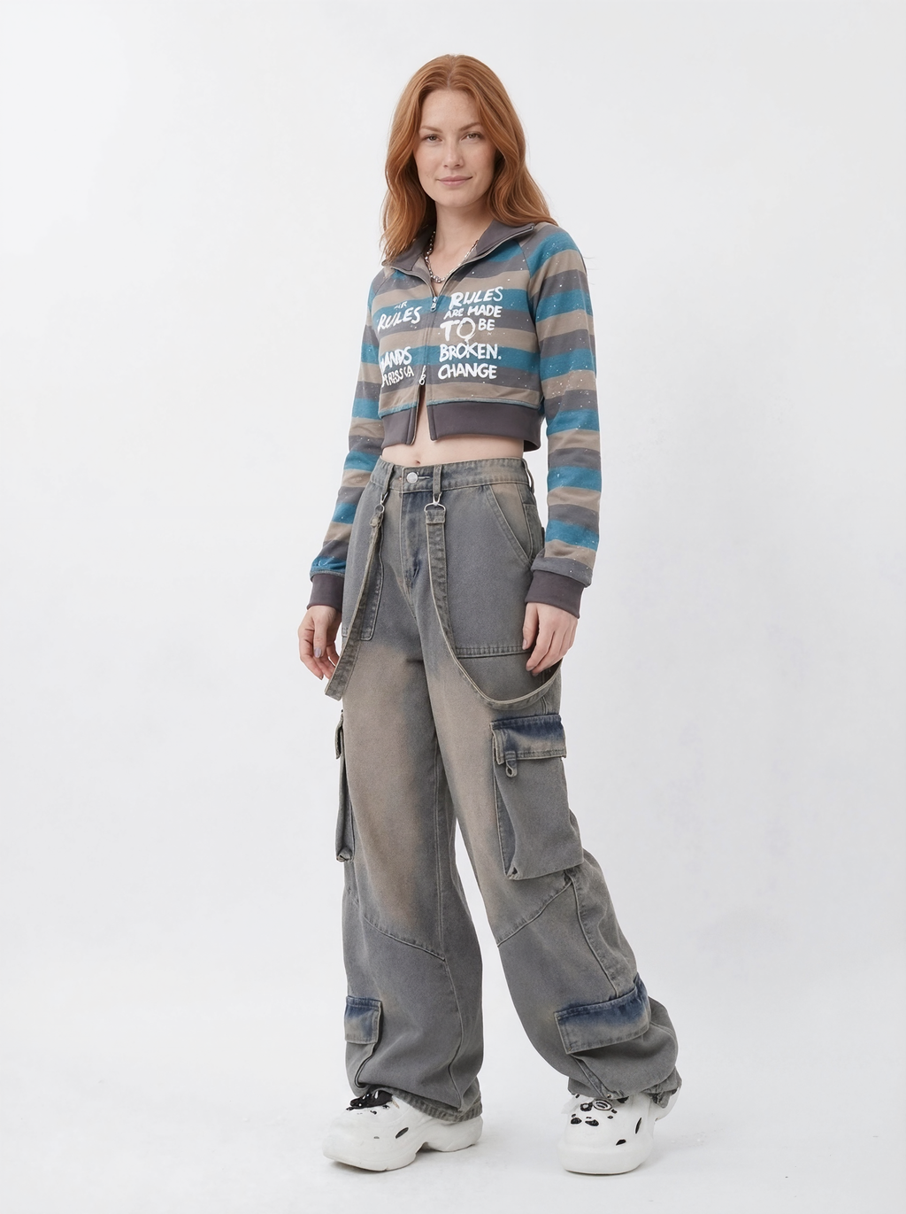 Retro Cargo Wide Leg Jeans