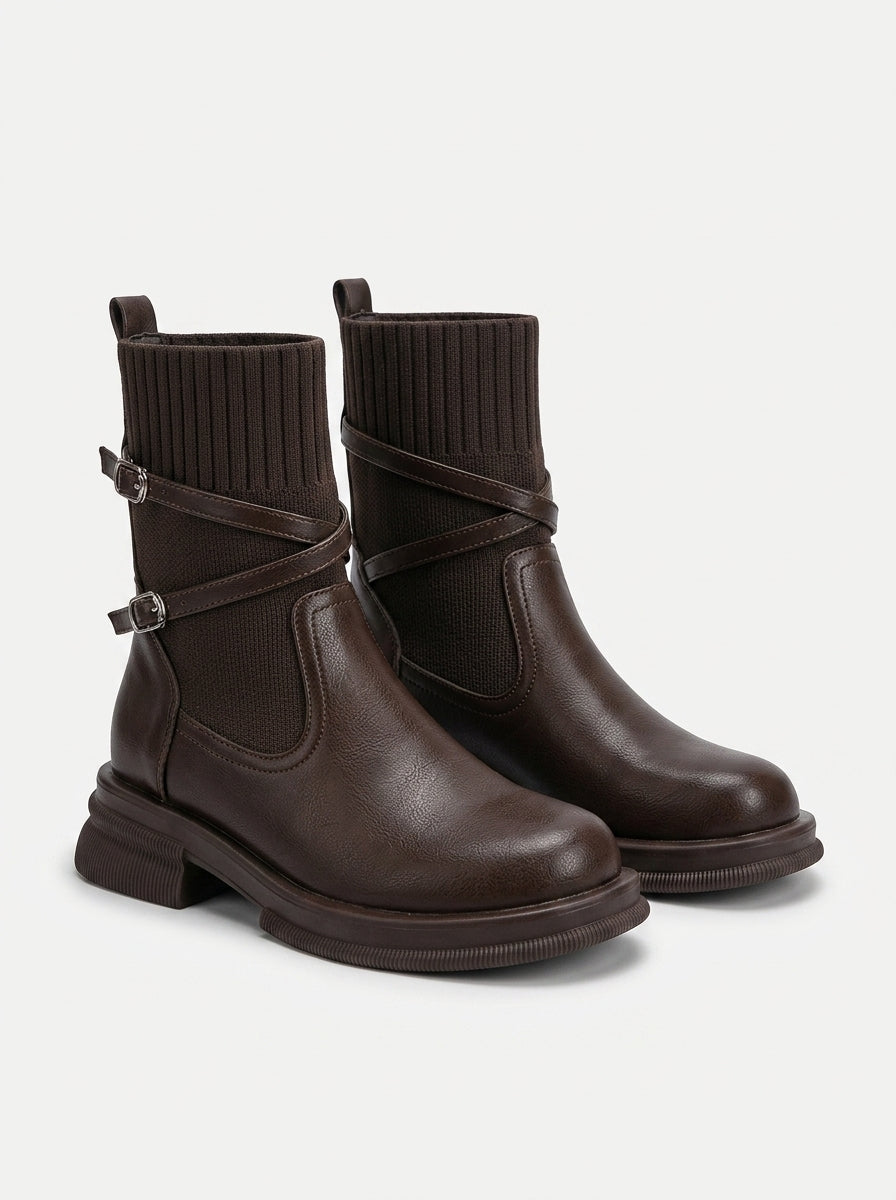 Chunky Knit Ankle Boots
