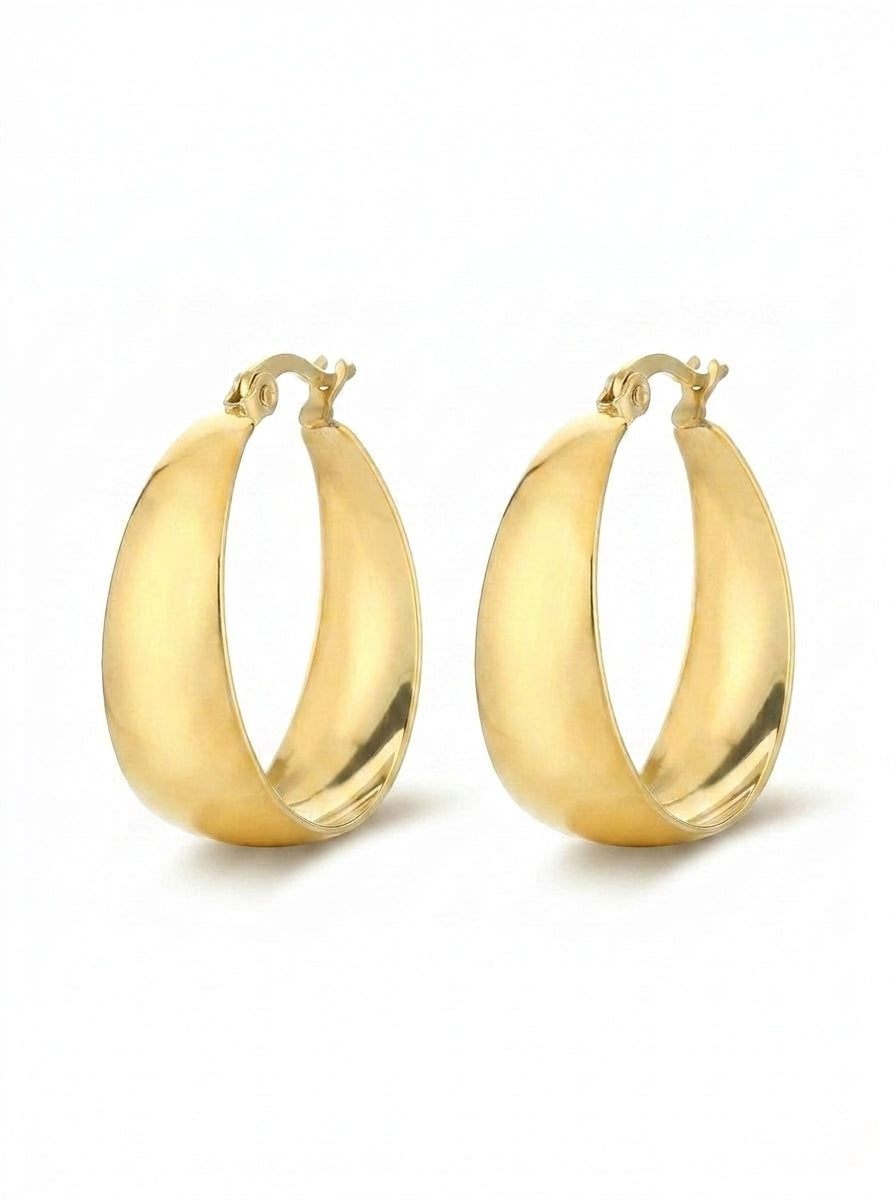 Chunky Flat Hoop Earrings