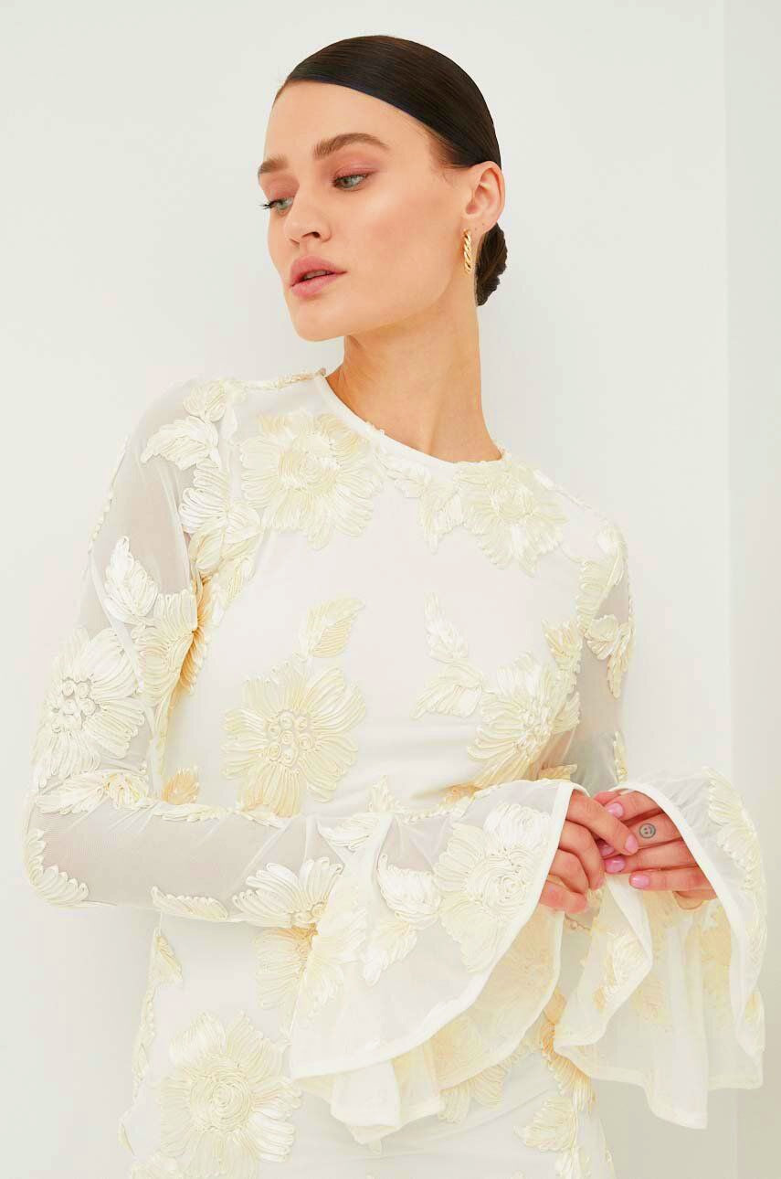 Floral Embroidered Long Sleeve Mini Dress