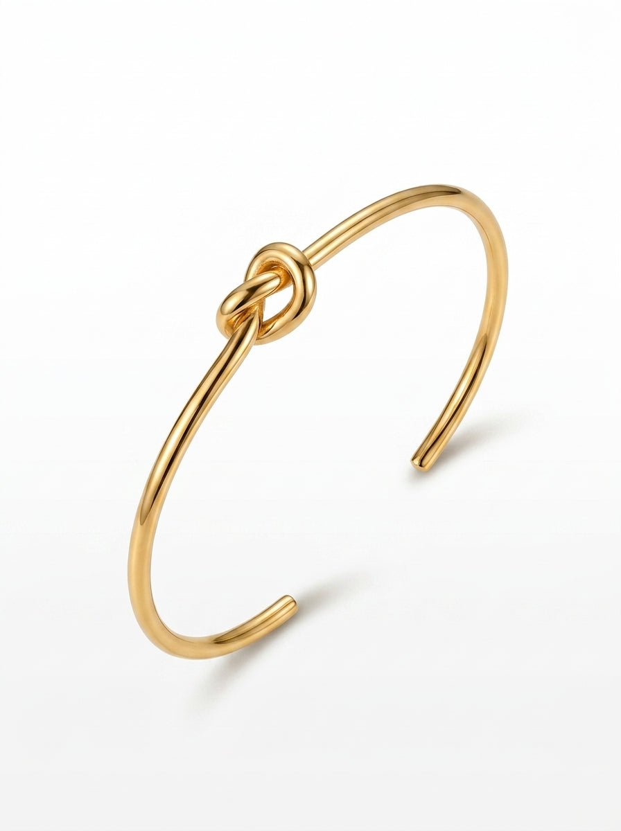 Twisted Knot Gold Cuff Bracelet
