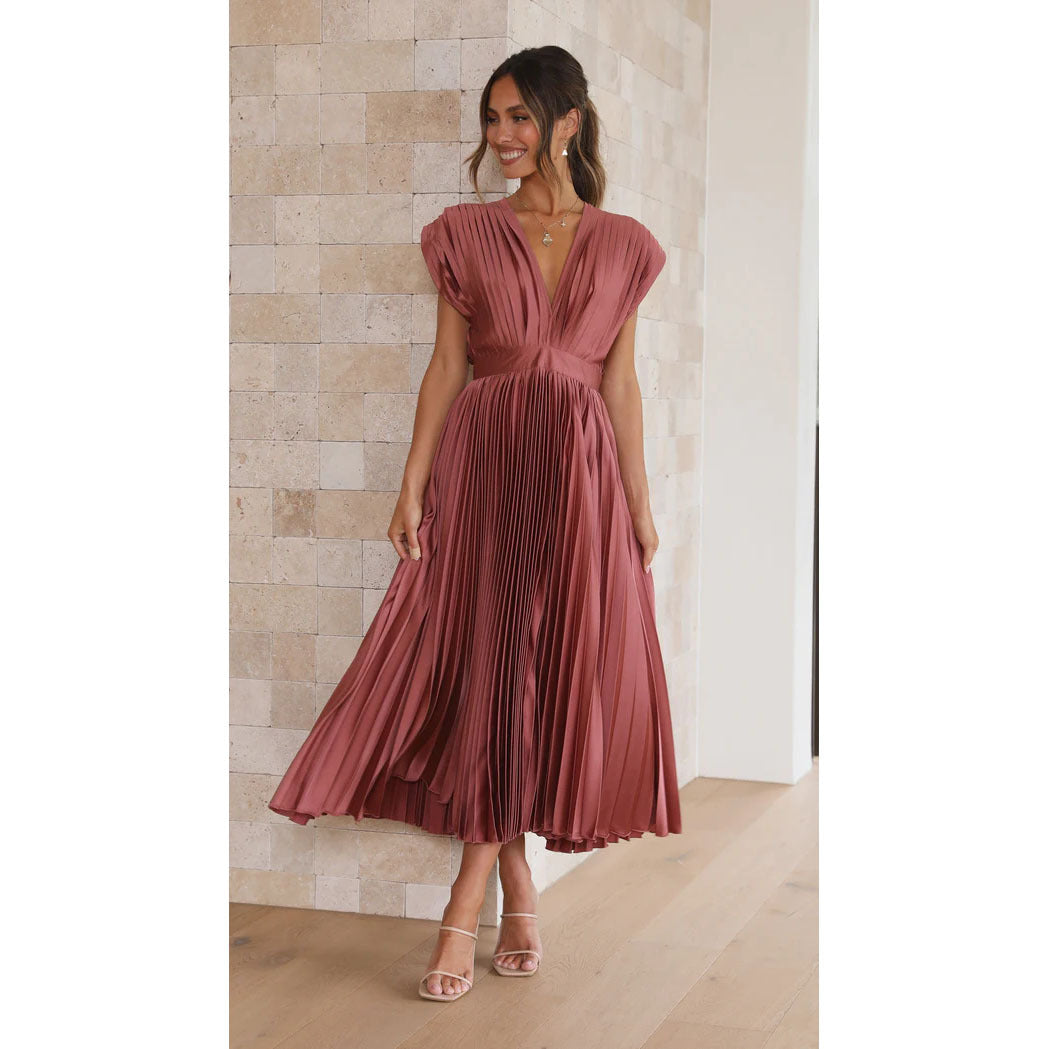 Pleated Midi Dress