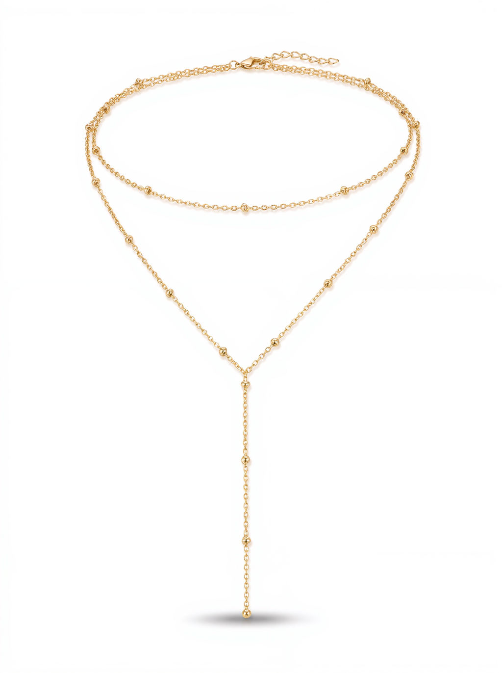Layered Beaded Gold Necklace