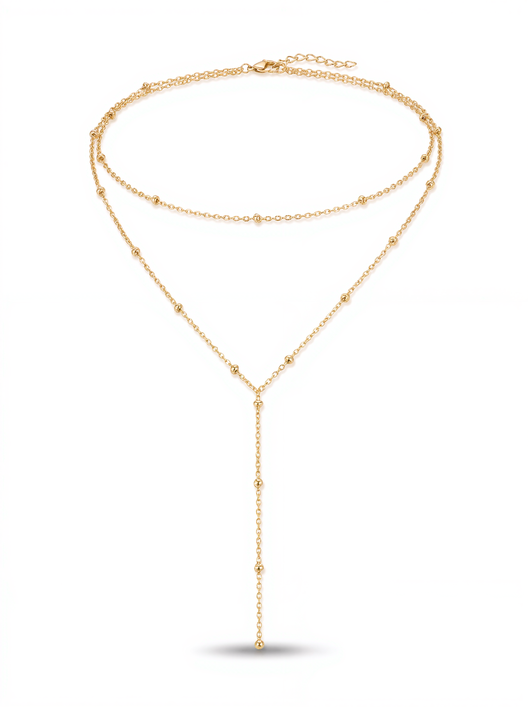Layered Beaded Gold Necklace