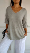 Relaxed V-Neck Sweater
