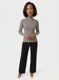 Ribbed Turtleneck Blouse