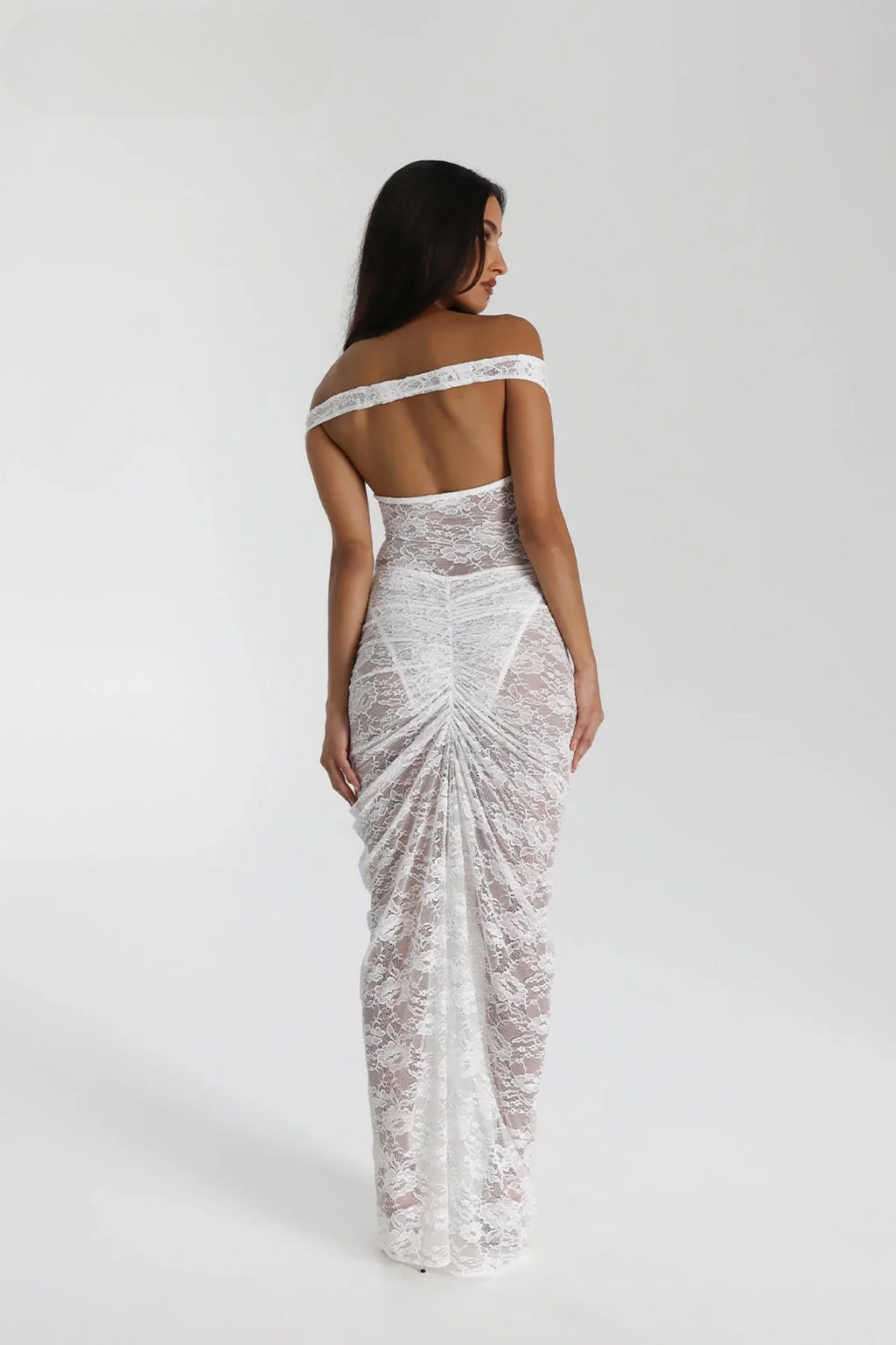 Sheer Lace Midi Dress