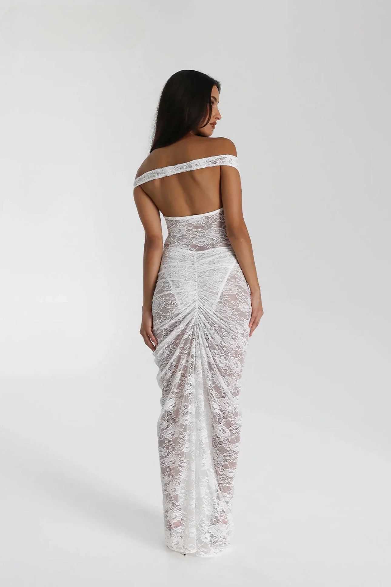 Sheer Lace Midi Dress
