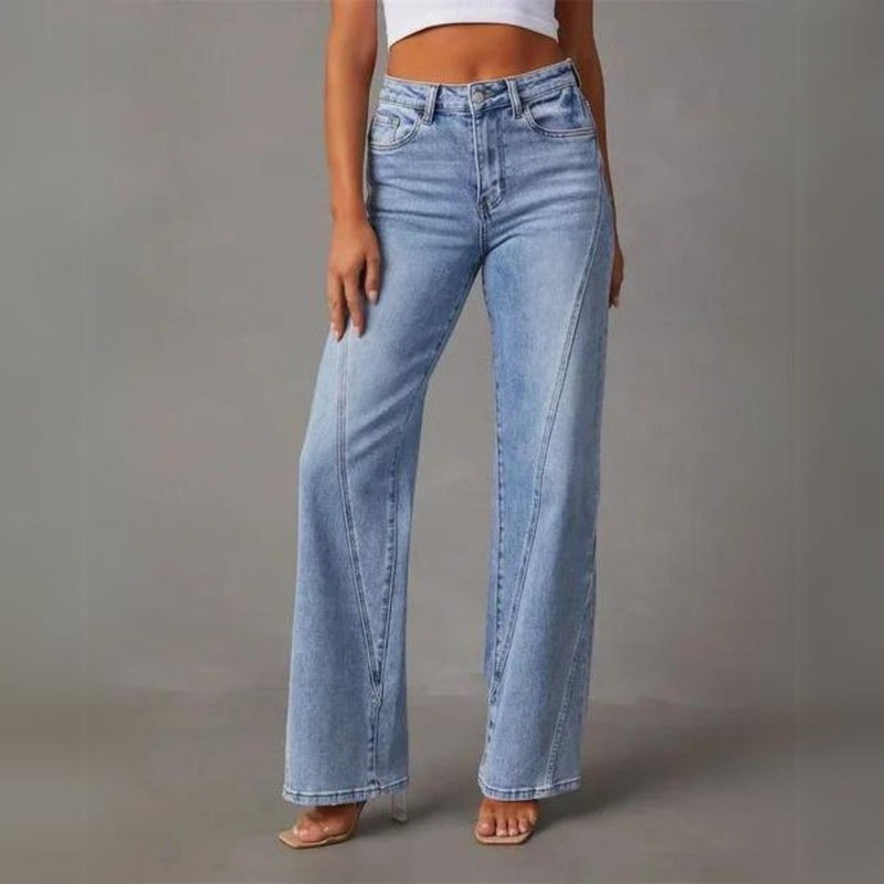 Wide Leg Denim Trousers