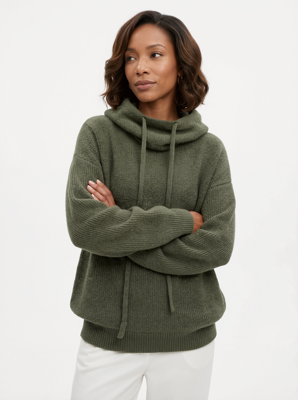 Relaxed Knit Roll Neck Sweater